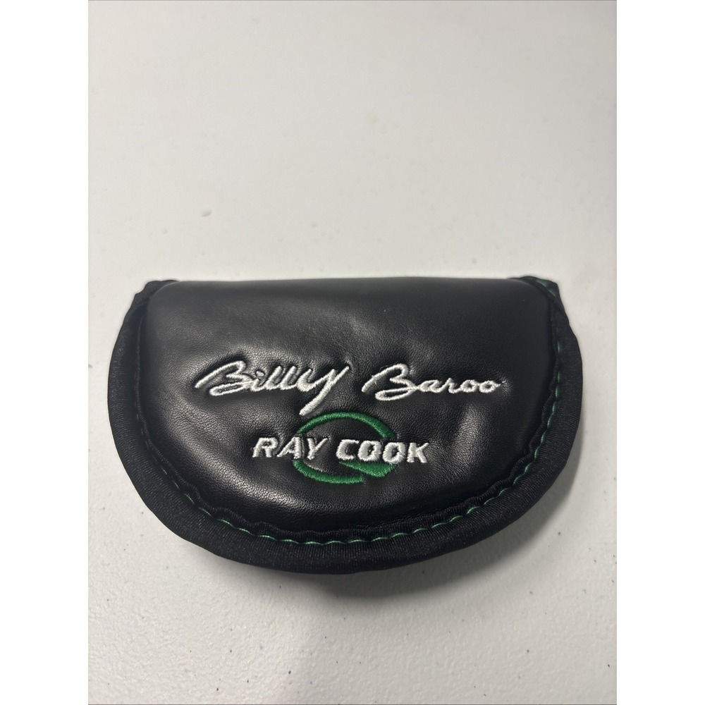 New Billy Baron Ray Cook Putter Headcover Mallet Black /w Green White Stitching